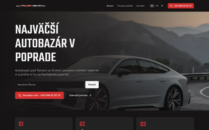 Web autobazára vytvorený v NodeCar
